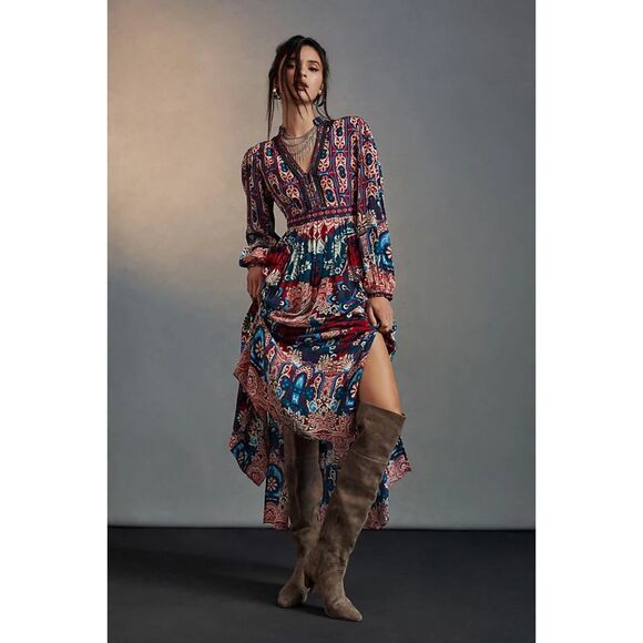 Anthropologie Dresses & Skirts - Anthropologie BHANUNI by JYOTI Dress Womens 0 Petite Multicolor Patterned Maxi